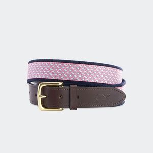 Vineyard Whale Canvas Club Belt- Raspberry